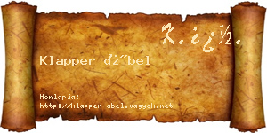 Klapper Ábel névjegykártya