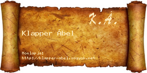 Klapper Ábel névjegykártya
