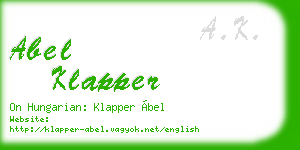 abel klapper business card