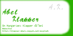 abel klapper business card